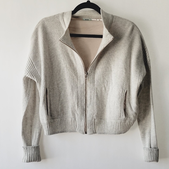 Kimchi Blue Sweaters - Kimchi Blue Sand Stone/Cream Cropped Sweater Cardigan